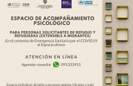 Afiche del proyecto: Espacio de acompañamiento psicológico para solicitantes de refugio (extensible a migrantes)